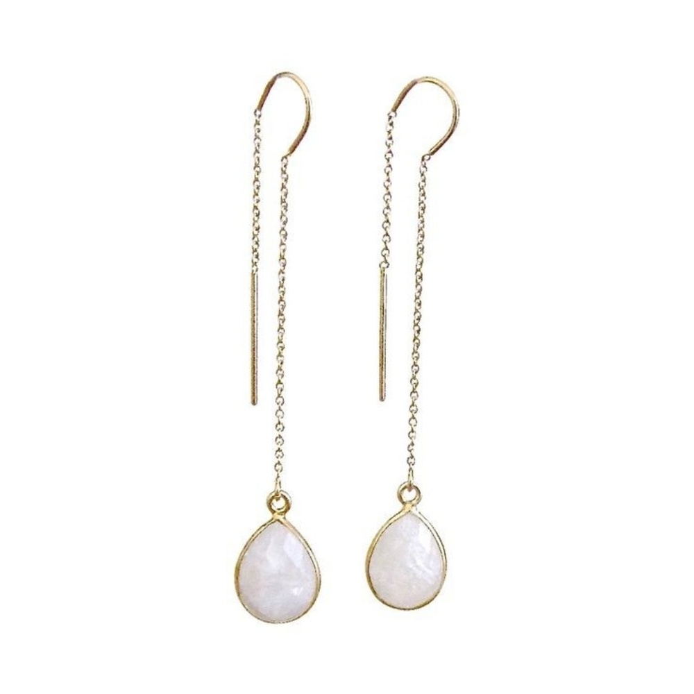 14K GOLDFILLED EARTHREATHER WITH NATURAL STONE